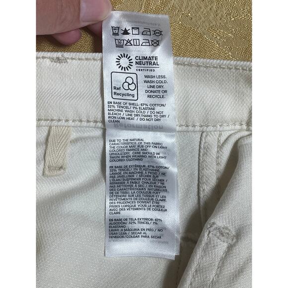 Reformation Size 23 Womens Jeans White Alyssa Stretch HighRise Wide Leg Cropped - Picture 8 of 12